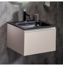 Тумба с раковиной Armadi Art Vallessi 60 кашемир, с черной раковиной