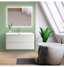 Мебель для ванной комнаты BelBagno Albano 100 подвесная, bianco lucido