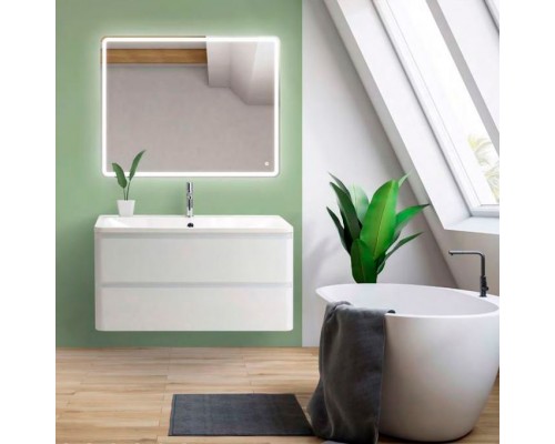 Мебель для ванной комнаты BelBagno Albano 100 подвесная, bianco lucido