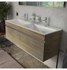 Тумба с раковиной Velvex Pulsus 140 подвесная, дуб