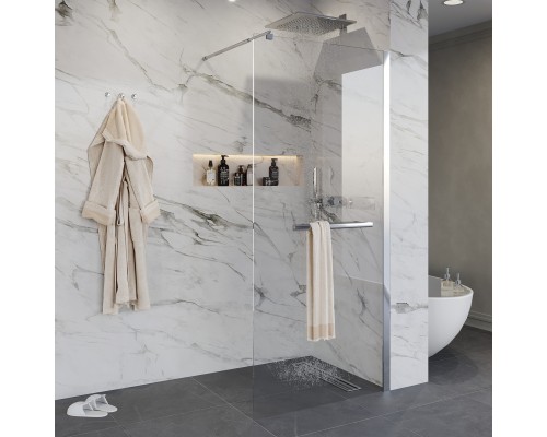 Душевая перегородка Niagara Nova NG-661-10 100x195 профиль хром, стекло прозрачное