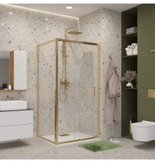 Душевой уголок Niagara Nova NG-42-9AG-A70G 90x70 профиль золото, стекло прозрачное