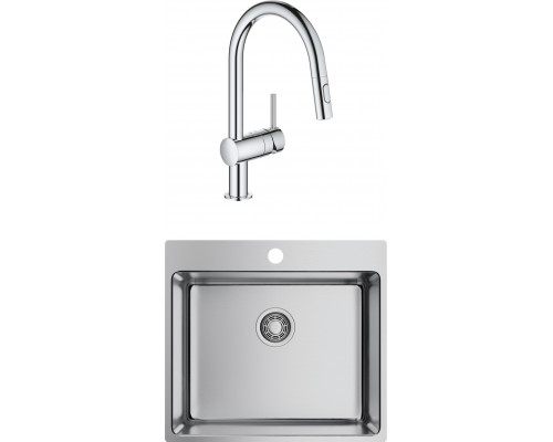 Комплект Мойка кухонная Omoikiri Amadare 55-IN + Смеситель Grohe Minta 32321002