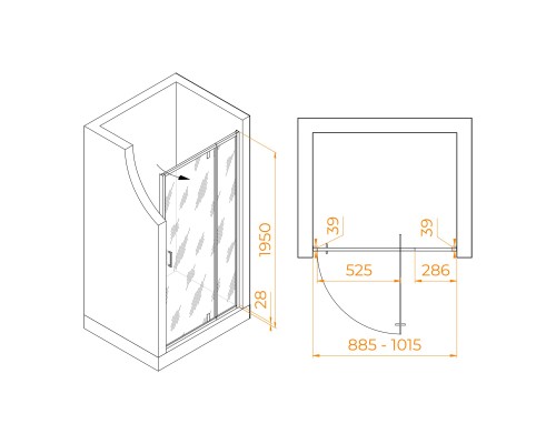 Душевая дверь RGW PA-008B 900 Душевая дверь RGW PA-008B 900