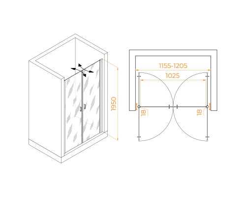 Душевая дверь RGW PA-104B 1200
