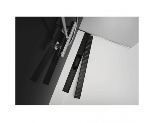 Водоотводящий желоб с порогами AlcaPlast 750 мм для перфорированной решетки, черный-мат (APZ10BLACK-750M)