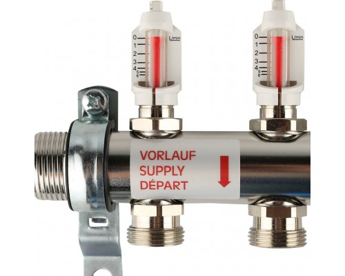 *12080911002 REHAU RAUTHERM S Распределительный коллектор HKV-D на 9 контуров нерж .сталь (без шаровых кранов) (12080911002)