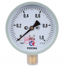 Манометр стандартный РОСМА 100 мм 150 градусов 1/2 давление 1 MРа ТМ-510P (00000006819)