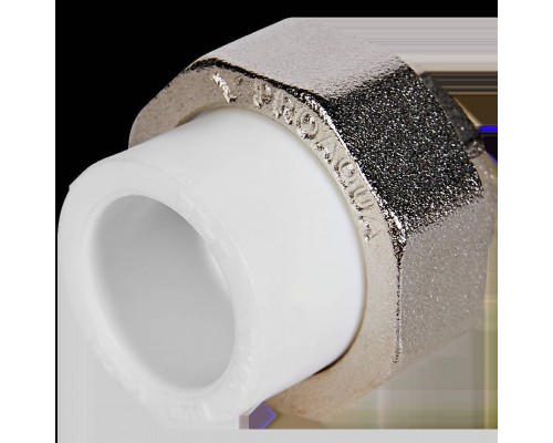 Муфта комбинированная Pro Aqua d=20-1 PP-R разъемная (американка) ВР Белая (PA20011) Муфта комбинированная Pro Aqua d=20-1 PP-R разъемная (американка) ВР Белая (PA20011)