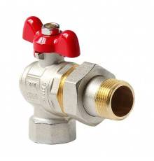 Кран шаровой полнопроходной угловой Pro Aqua D 1/2 со сгоном, ручка-бабочка, Н-В (EWB69-M15-F15s)