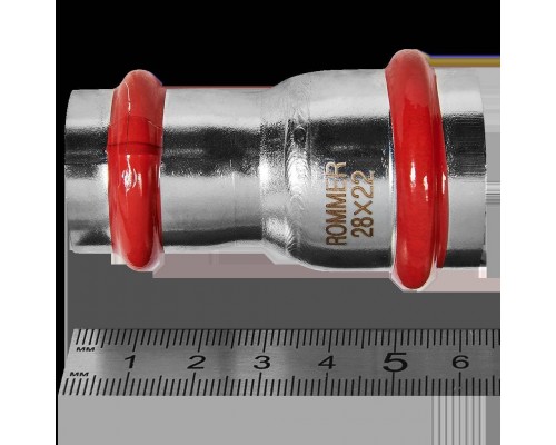 Муфта ROMMER переходная, 28х22, из нержавеющей стали прессовой (RSS-0018-002822)