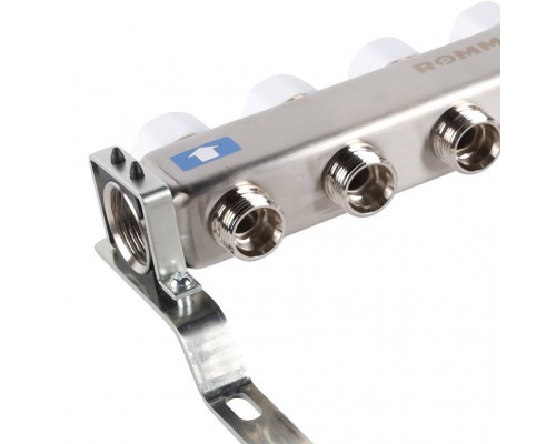 Коллектор из нержавеющей стали без расходомеров ROMMER 6 выходов (RMS-3200-000006)