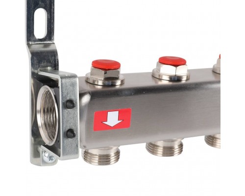 Коллектор из нержавеющей стали без расходомеров ROMMER 6 выходов (RMS-3200-000006)