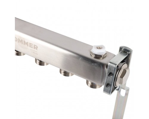 Коллектор из нержавеющей стали ROMMER для радиаторной разводки 6 выходов (RMS-4401-000006)