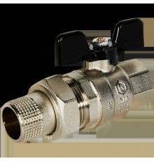 Кран шаровой полнопроходной с американкой STOUT SVB-0007-200020 ВР/НР ручка бабочка 3/4 (SVB-0007-200020)