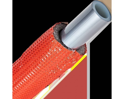 Труба STOUT SPI-0003-002028 20х2,8 (бухта 100 метров) PEX-a из сшитого полиэтилена с кислородным слоем, серая в теплоизоляции (красная) (SPI-0003-002028)