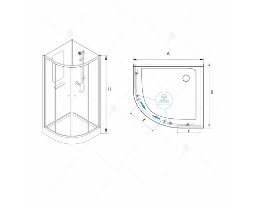Душевая кабина AN-208 1000x1000