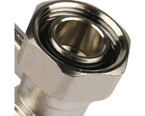 Пара шаровых кранов REHAU RAUTITAN с соед. нип. G 1/2xG 3/4, угловой (никелирован.) (12407371001)