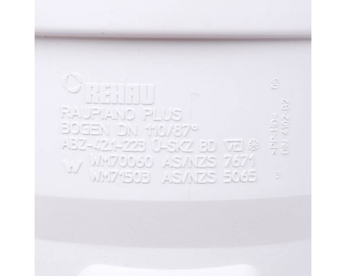 Отвод REHAU RAUPIANO PLUS диам. 110 на 87° 11234641001 (11234641001)