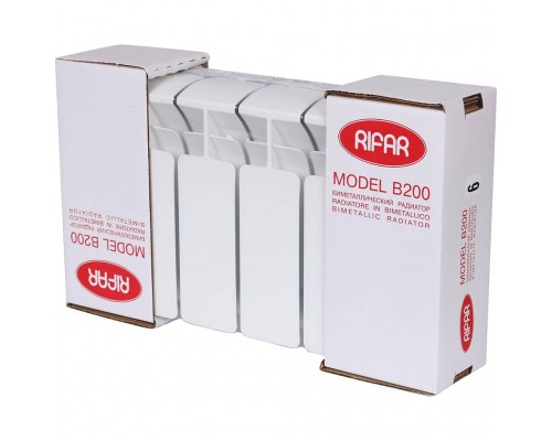 Радиатор биметаллический RIFAR BASE 200 6 секций боковое подключение (белый RAL 9016) 1RB20-6 (1RB20-6)