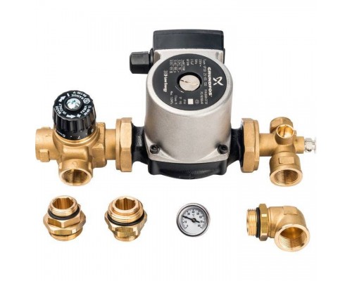 Насосно смесительный узел с термостатическим клапаном, Grundfos UPSO 25-65 130 STOUT Насосно смесительный узел с термостатическим клапаном, Grundfos UPSO 25-65 130 STOUT