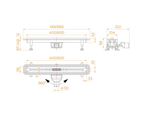 Душевой трап RGW SDR-56