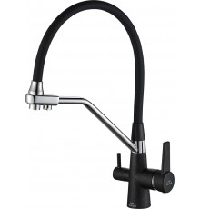 Смеситель для кухни Steel Hammer SH 903-6 Black Cr с гибким изливом