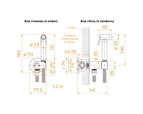 Гигиенический душ со смесителем RGW SP-213Gb Гигиенический душ со смесителем RGW SP-213Gb