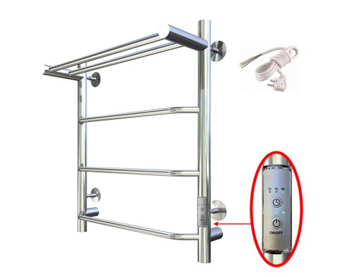 Полотенцесушитель электрический Тругор Пэк 6 П 60х50 с выключателем, хром