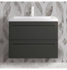 Тумба с раковиной Art Max Platino 75, подвесная, серый матовый