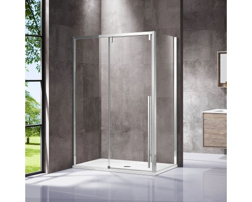 Душевой уголок Vincea Lugano VSR-1L8014CL-1 140х80 см, профиль хром