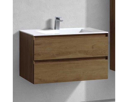 Тумба с раковиной Vincea Luka 80 2 ящика, дуб табак