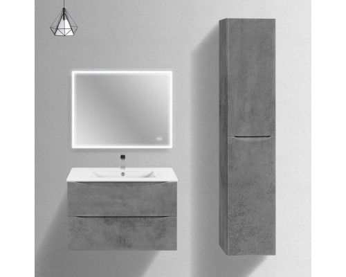 Мебель для ванной комнаты Vincea Mia Slim 80, 2 ящика, бетон