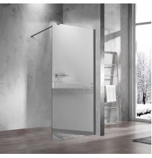 Душевая перегородка Vincea Walk-in VSW-1H900MRGM 90 см, профиль вороненая сталь, стекло зеркальное
