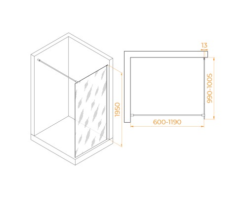 Душевая перегородка RGW WA-010 1000
