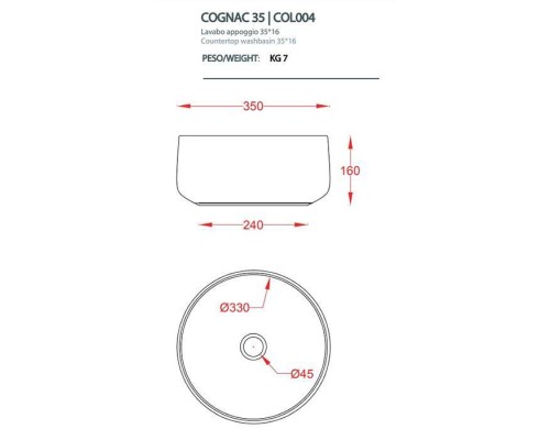 Artceram Cognac Раковина Oslash;33,5хh16см, накладная, без отв., без перелива, цвет: denim Artceram Cognac Раковина Oslash;33,5хh16см, накладная, без отв., без перелива, цвет: denim