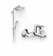 Душевой комплект Смеситель Hansgrohe Logis E 71403000 + Стойка Croma Select S 26793000 хром