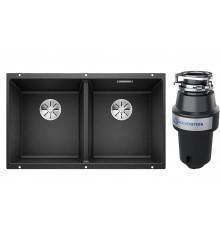 Комплект Мойка Blanco Subline 350/350-U антрацит + Измельчитель KUCHENSTERN Muhle