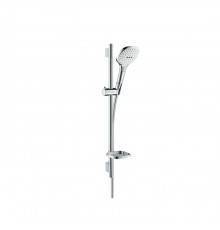 Hansgrohe Raindance Select E Душевой набор: штанга 65см., ручной душ 120, 3jet (Rain, RainAir, WhirlAir), EcoSmart, мыльница, шланг, цвет: белый/хром. 26622400