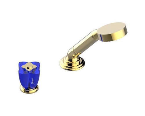 THG Pуtale de cristal bleu Ручной душ на борт ванны, 2 отв., цвет: золото/синий хрусталь. U6B-F01-6532/60A THG Pуtale de cristal bleu Ручной душ на борт ванны, 2 отв., цвет: золото/синий хрусталь. U6B-F01-6532/60A