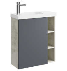 AQ ALB0106LLS Alba Корпус тумбы под умывальник левый, светлый камень, 600х700х250 мм ALB0106LLS