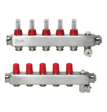 Комплект коллекторов Danfoss SSM-5F с расходомерами, 5 контуров. 088U0755