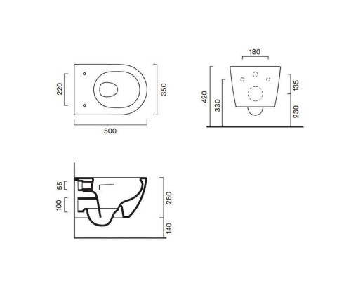 Catalano Sfera Унитаз подвесной 50x35см Rimless, цвет: белый матовый. 0511500021
