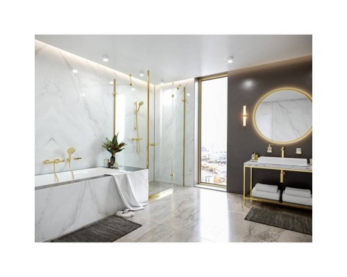 Hansgrohe Ecostat Смеситель для ванны, настенный, термостатический, цвет: полированное золото. 13114990 Hansgrohe Ecostat Смеситель для ванны, настенный, термостатический, цвет: полированное золото. 13114990