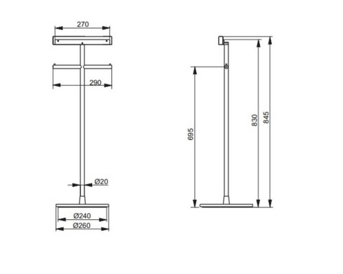 TOTO Neorest Стойка для пульта управления с 2 держателями для туалетной бумаги, 84.5см, напольная, цвет: хром. YH63SDT1
