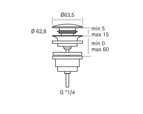 QuadroDesign Source Донный клапан Up  down, цвет: brushed stainless steel. SC015AS