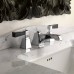 DevonDevon Vip Time Смеситель для раковины, на 3 отв., с донным клапаном, ручки из черного хрусталя, цвет: хром. 3VPTIME200CRNE