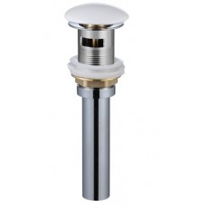 AQM7002-1W Донный клапан PushOpen, с переливом, керамическая накладка, Белый AQM7002-1W