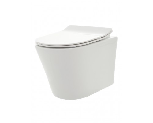 AQM2001 Унитаз подвесной с сиденьем SoftClose, смыв Rimless, скрытый крепеж. 515x355x365 AQM2001