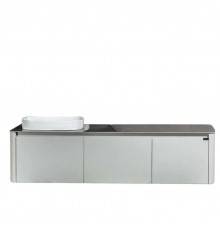 Тумба с раковиной Black White Universe U915.1600L, 7838 glossy light grey, 8885 armani ash glossy